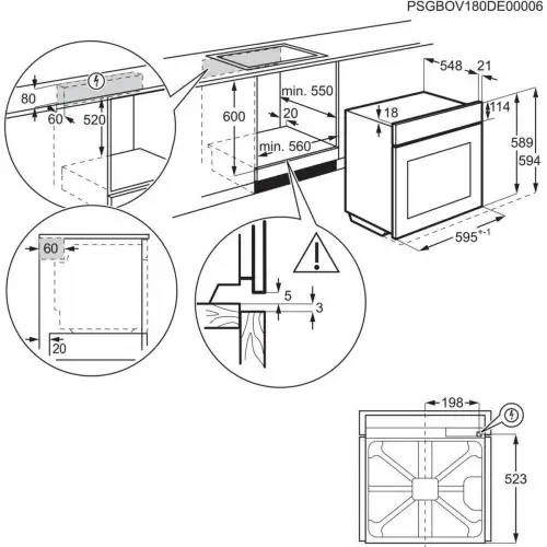 Духовка электрическая Electrolux EOF3H50BK