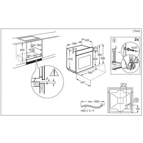 Духовка электрическая Electrolux LOH3H00BK