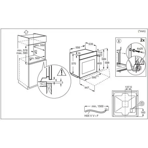 Духовка электрическая Electrolux LOH3H00BK