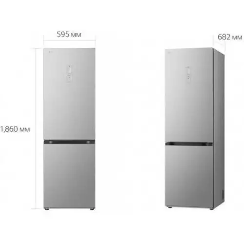 Холодильник з морозильною камерою LG GC-B459FNPW