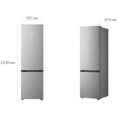 Холодильник з морозильною камерою LG GC-B509EMLM
