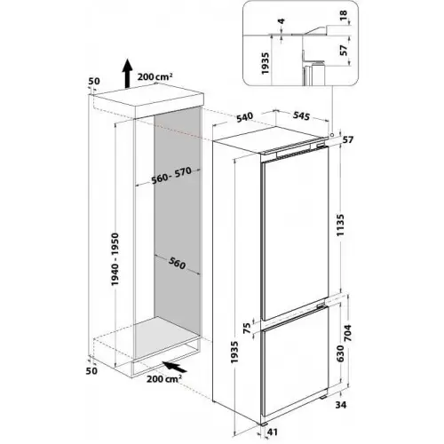 Холодильник с морозильной камерой Whirlpool WHC20D011B1