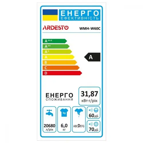 Пральна машина напівавтомат Ardesto WMH-W60C