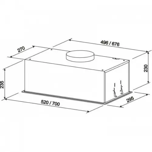 Витяжка вбудована Eleyus GEMINI 1200 LED 70 BL