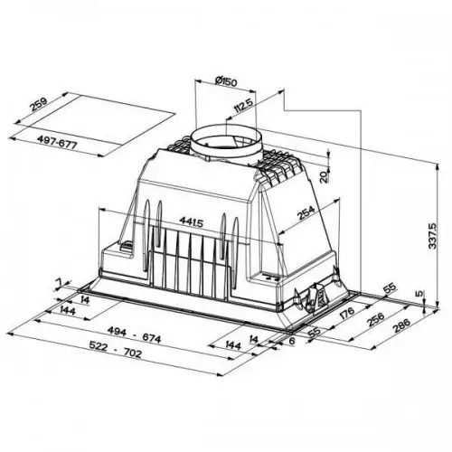 Вытяжка встраиваемая Faber INKA PLUS HC X A70 (305.0602.048)