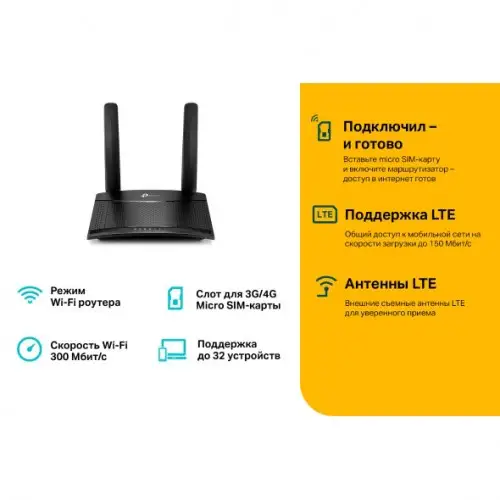Бездротовий маршрутизатор (роутер) TP-Link TL-MR100