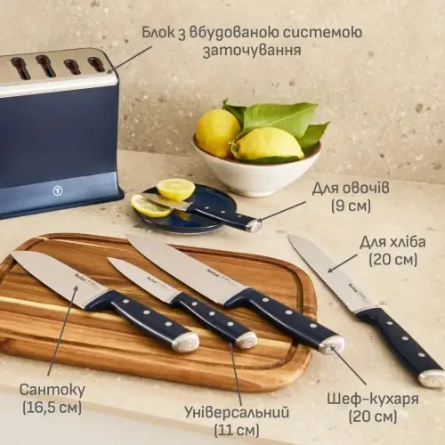 Набір ножів з 6 предметів Tefal EverSharp Pro (K297S644)