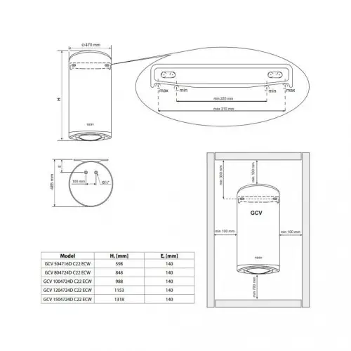 Водонагреватель (бойлер) электрический накопительный Tesy ModEco Cloud (GCV 150 47 24D C22 ECW)